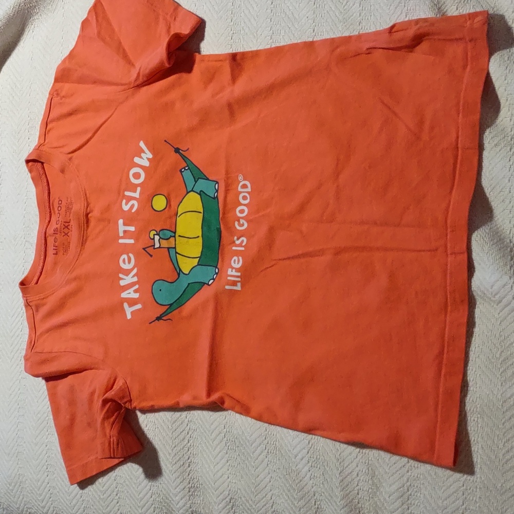 Life is Good, take it slow, turtle, shirt, youth